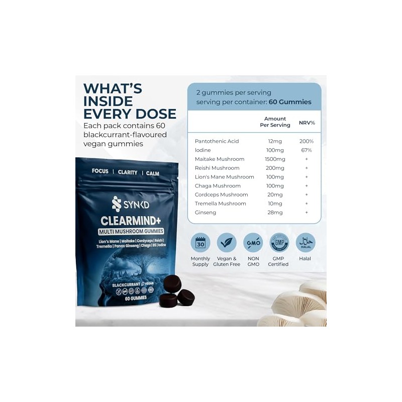 9-in-1 Multi Mushroom Gummies - 8000mg Potency High Strength Mushroom