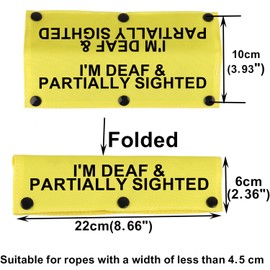 Visual Impairment and Hearing Loss Dog Leash Sleeve I'm Deaf & Partially Sighted Dog Leash Wrap Sleeve Pet Birthday Gift for Pets(I'm Deaf & Partially Sighted-YE Sleeve)