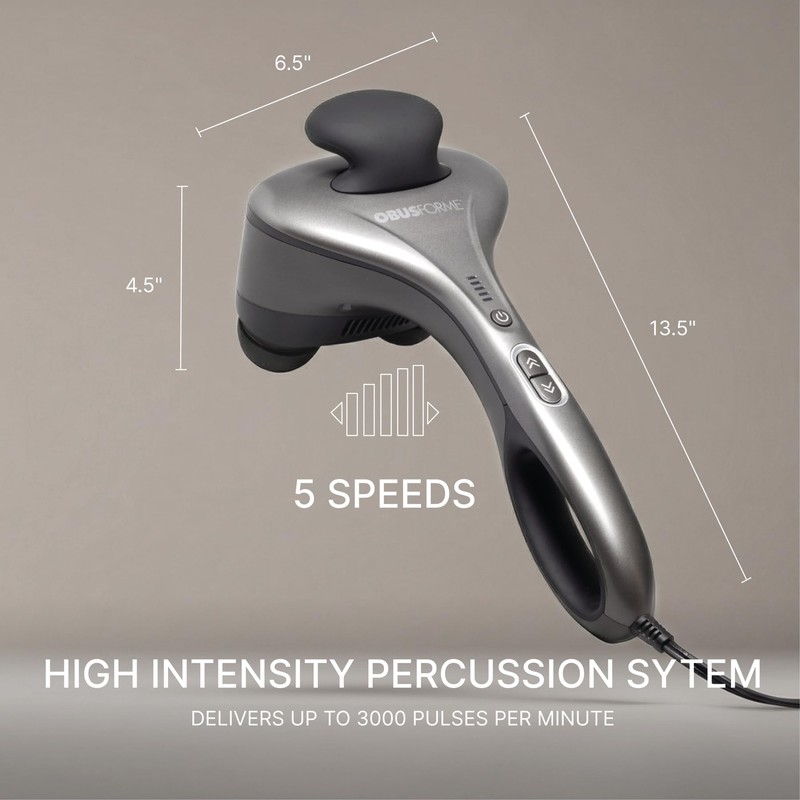 Obusforme Professional Grade Percussion Back Massager | Handheld Deep Tissue