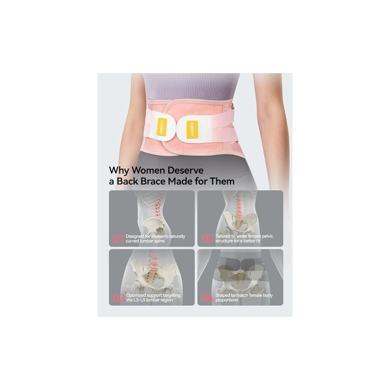 Faja lumbar para mujeres con dolor de espalda baja, soporte