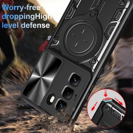 USDILU JS Funda para Infinix Note 40 Pro 4G/5G Case Uso Rudo Protector cámara Soporte Grado Militar Antigolpes rígido Acrílico Carcasa Cover