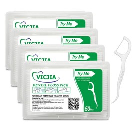 VICJIA Tooth Floss Picks Unflavored Dental Floss for Teeth Tooth Picks Flossers,200 Count Floss Sticks for car,Home Tooth Pick Small