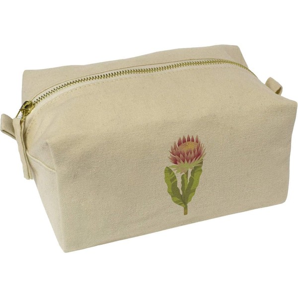 'Protea Exotic Flower' Canvas Wash Bag/Makeup Case (CS00041623)