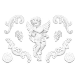 HEXIM Ornament Made of PU - Large Selection, 483 x 165 mm Pieces, Shockproof Decorative Carving - Decoration for Wall and Ceiling (G2059) Wall Decoration, Crafts