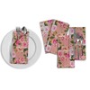 S4Sassy Pink Stripe & Ranunculus Floral Cotton Napkin Printed Everyday