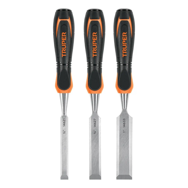 Juego De 3 Formones Mango Comfort Grip Truper 17759
