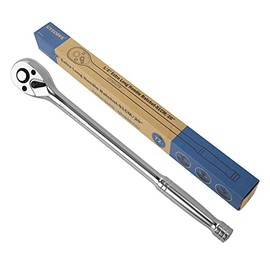 UYECOVE 1/2-Inch Drive Ratchet Handle, Ratchet Wrench, Socket Wrench, 72-Tooth, Quick-release Reversible, Chrome Steel Made, CR-MO Head - 20''51cm