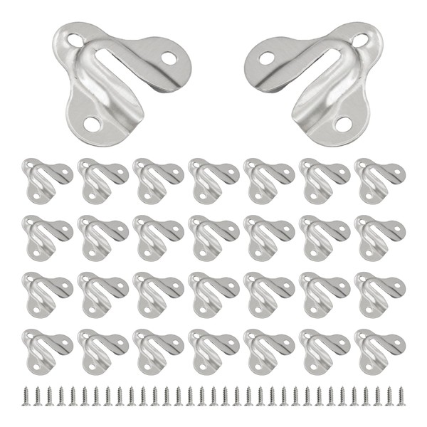 AUXBC 30Pcs Brushed Silver Keyhole Hangers, Single Keyhole Wall Mount