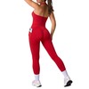 RXRXCOCO Open Back Workout Sets for Women 2 Piece Halter Tank Tops Hidden Scrunch Leggings Matching Set with Pockets Red Large
