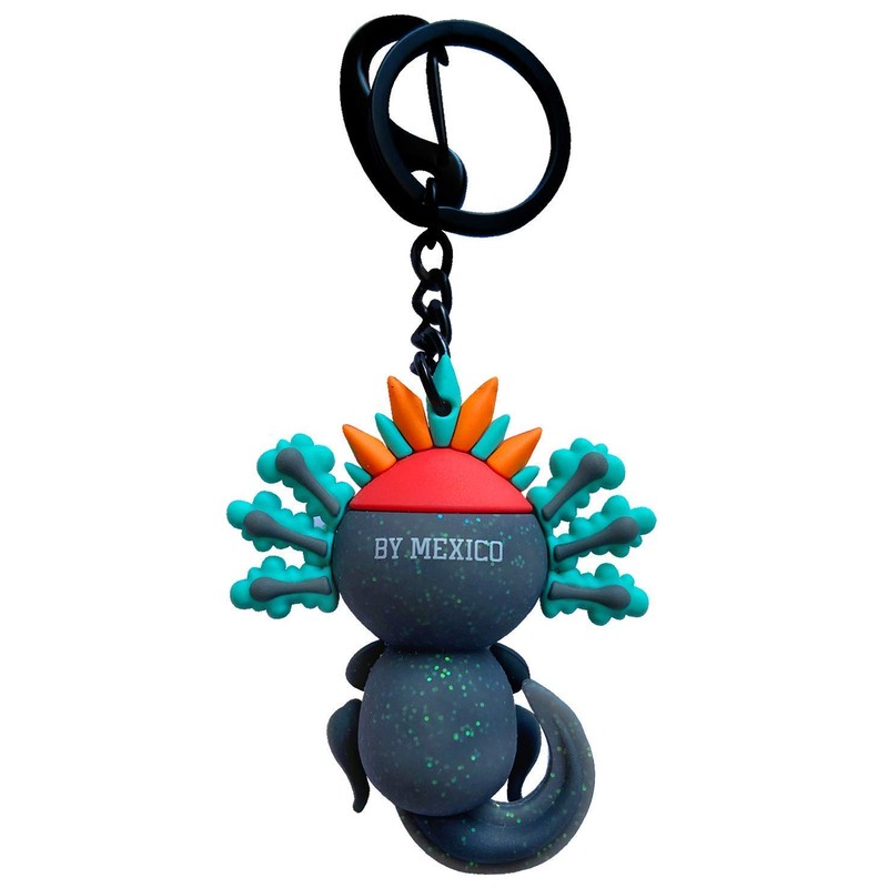 By Mexico, Llavero 3D, modelo Ajolote Iztli color negro Glitter