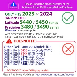 mCover Case ONLY Compatible for 2023～2024 14" Dell Latitude 5440 5450 Series/Precision 3480 3490 Series Windows Notebook Computer (NOT Fitting Any Other Dell Models) - Orange