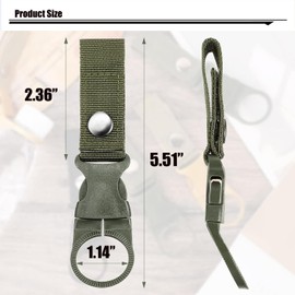 Sewzig 4 PCS Hanging Bottle Buckle Clip Carabiner Portable Mineral Water Bottle Ring Holder Nylon Webbing Strap for Outdoor Backpack Belt Camping Hiking Travel (Army Green)