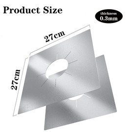 10 Pieces Stove Covers for Gas Hob Hob Hob Covers Double Thickness Non-Stick Hob Cover Coating for Kitchen (Silver)