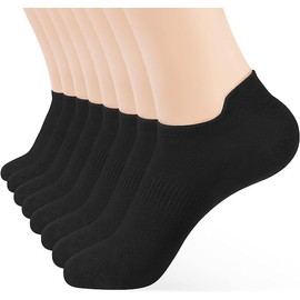 8 Pares Calcetines Deportivos para Hombre y Mujer,Calcetas Deportivas Algodon Transpirables,Calcetines bajos antideslizantes duraderos (MX/US, Alfa, Grande, Regular, Regular, Negro)