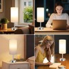 Aooshine Bedside Lamps, Dimmable Table Lamps with White Fabric Shade,