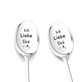 Gifts for Couples I Love You Gifts - 2 Pieces Coffee Spoons with Engraving Gifts for Her Valentine's Day Gifts for Women Men Wedding Gifts Birthday Anniversary Gift for Him and Her