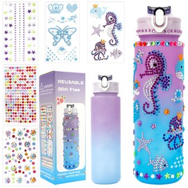 Gifts for Girls, Decorate Your Own Water Bottle Kits for Girls, Girls Water Bottle, Gem Stickers DIY Arts and Crafts Kits Supplies for Girls, Birthday Gifts for Girls, Fun Return Gifts Ideas