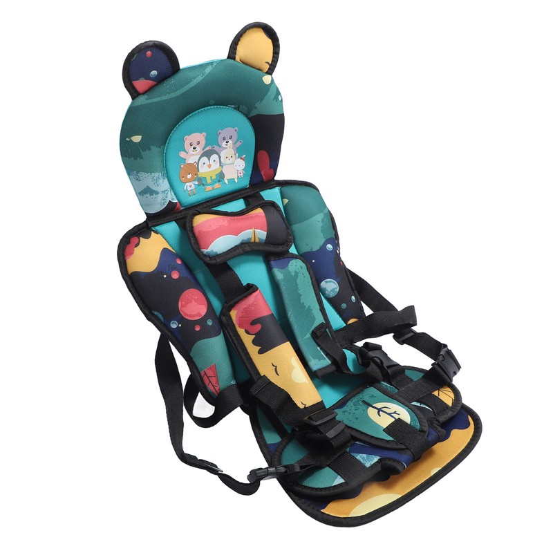 Toddler Car Seat Insert Bear Pattern Heighten Adjustable Fixing Straps