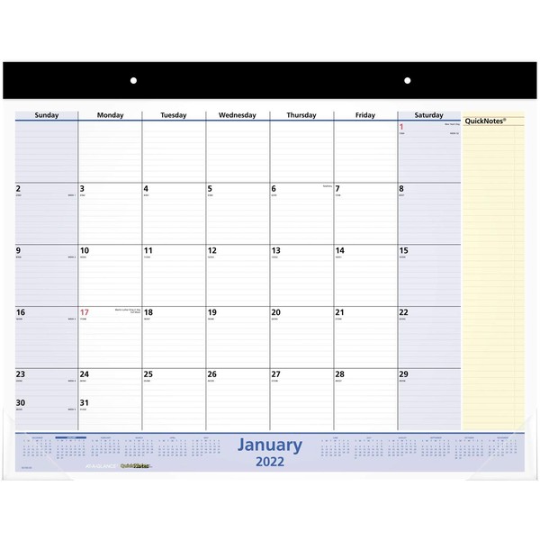 AT-A-GLANCE 2022 Desk Calendar by AT-A-GLANCE, Monthly Desk Pad, 22" x 17", Standard, QuickNotes (SK70000)