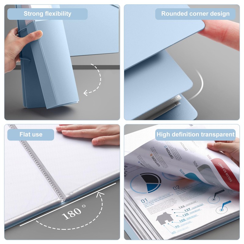 5 Pack A4 Display Books 20 Pockets Display Folders with