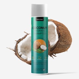 Arlena Coconut Shampoo – Moisturizing Sulfate-Free Shampoo with Coconut Oil, Argan & Shea Butter – Nourishing Hair Cleanser for Dry & Curly Hair – 12 fl oz
