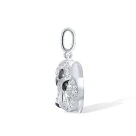 Santuzza Sterling Silver Panther Pendant Green Spinel Cubic Zirconia Leopard Pendant for Women