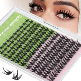 KEYYOU Fairy Chispa Lash Clusters Eyelash Extension D Curl 120Pcs Eyelash Extension Wispy Natural Invisible Band Lash with Waterproof DIY Lash at Home(Fairy Chispa-D-8-18MIX)