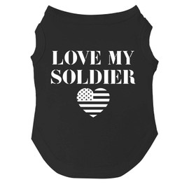Love My Soldier Dog Tee Shirt | Sleeveless Breeds | Army | Militray | Homecoming |Black, Large 89