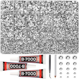 31000Pcs Silver Clear Resin Rhinestones for Bedazzling Crafting, 2-6mm Mixed Sizes Flatback Bulk Crystal Kit with B7000 Glue for Book Clothes Crafts Shoes Clothing Fabric DIY Manualidades Tumbler