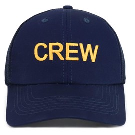 Armycrew Boat Sailor Embroidered Cotton Twill Mesh Back Baseball Cap - Crew Navy