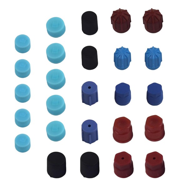 Ferianl 26PCS R12 R134a AC Caps for Car, 10 Sizes