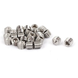 Sourcingmap M6 x 6mm Hex Socket Cone Point Set Grub Screw Silver Tone 25 Pcs