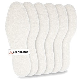 Berckland Barefoot Soles, Pack of 3, Insoles for Summer Shoes, 100% Cotton, Washable, Made in Germany, Latex Cushioning, set of 3