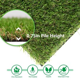 Petgrow Artificial Synthetic Grass Turf 8FTX9FT(72 Square FT),0.8" Pile Height Indoor Outdoor Pet Dog Artificial Grass Mat Rug Carpet for Garden Backyard Balcony