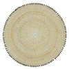 Fennco Styles Handmade Beaded Border Rattan Placemat 15" Round, 1-