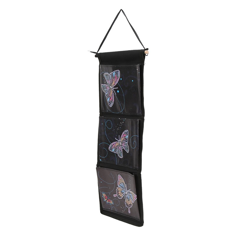 Wall Hanging Storage Bag DIY Diamond Printed Butterflies Storage Bag