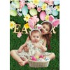 CHAIYA 6X8FT Happy Easter Backdrop Spring Green Grass Photography Background