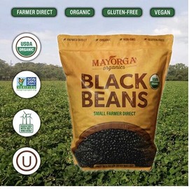 Mayorga Organic Dry Black Beans by Mayorga, USDA Organic, Gluten-Free, Non-GMO, 10 lb
