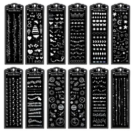 MOSA BEAR 12 Sheets Holographic Kpop Deco Stickers, Korean Stickers for Photocards, Self Adhesive Clear Glitter Stickers, Letter Butterfly Number Bubbles Snowflake Bling Sticker DIY Decorate,C