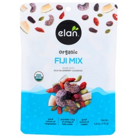 Elan Fiji Mix Organic Snack, Trail Mix, 8 Packs of 4.8 oz