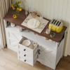 YGEOMER Buffet Cabinet Sideboard Farmhouse Coffee Bar with 3 Drawers