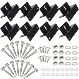 ASelected Pack of 8 Solar Panel Mount with Nuts/Bolts, Solar Panel Mounting Bracket for Motorhome, Boat, Caravan, Z Mount for Solar Panel, Black