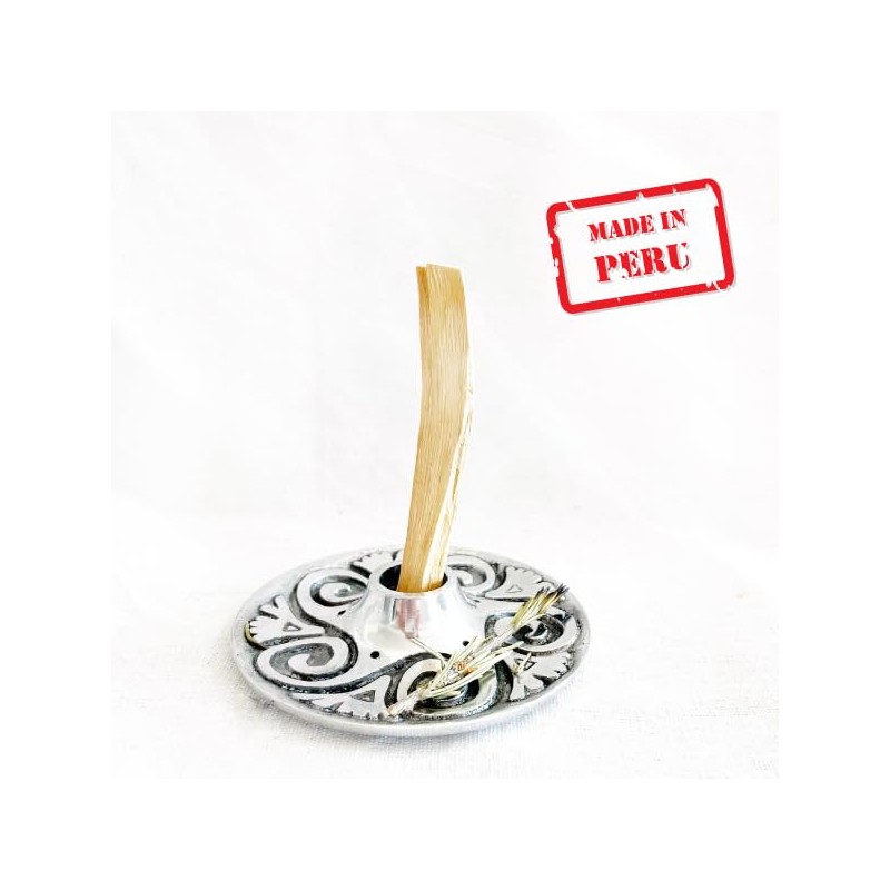 Palo Santo Holder, Incense Burner, Metal Holder, Silver, White Sage,
