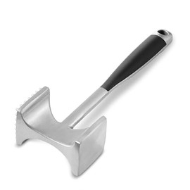 AAOBOSI Stainless Steel Meat Tenderizer Double Sided Kitchen Hammer for Tapping Steak Beef Poultry with Comfortable Rubber Handle