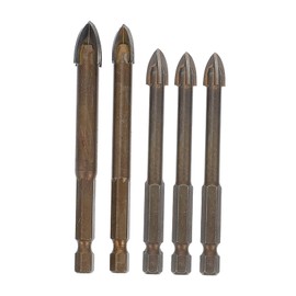ULTECHNOVO 5pcs Complete Masonry Drill Accessories Set Tile Drill Bits Carbide Tip for Electric Tile and Masonry
