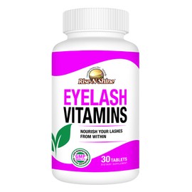 Rise-N-Shine Eyelash Growth Vitamins, Premium Lash Strengthening Supplement with Collagen, Keratin 30 Day Supply