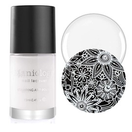 Maniology Black & White Duo Stamping Polish Set | Basic & Essential, Primary Colors – 13ml Lacquer Bottles for Crisp Nail Art Design & Full-Coverage DIY Manicures