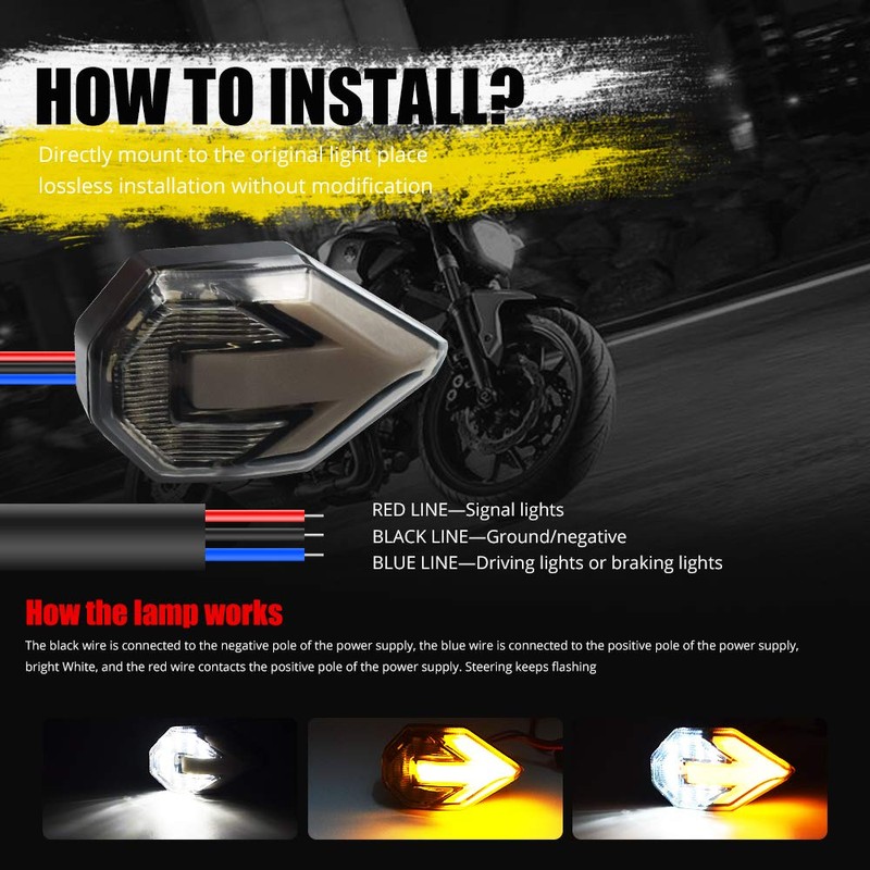 HENLIX Motorcycle Turn Signal LED Lights 21 SMD LEDs Arrow