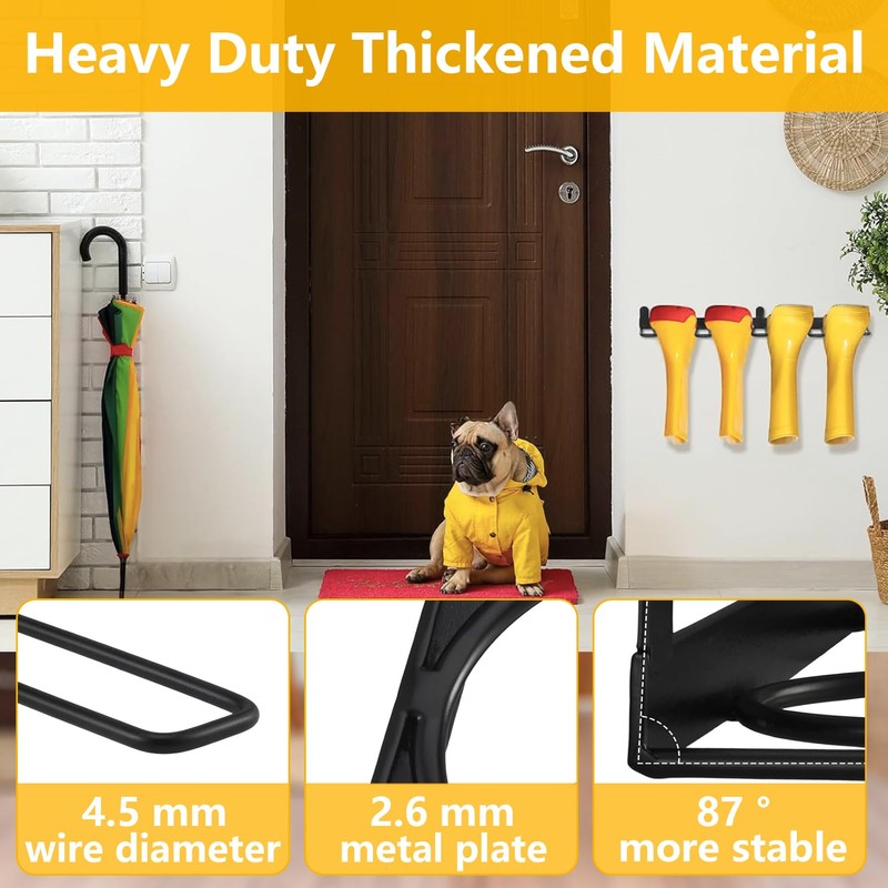 Boot Rack, 4 Pair Wader Hangers Wall Mount Shoe Rack
