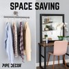 PIPE DECOR Black Steel Wall-Mounted Tee-Style Clothing Rack Kit, DIY